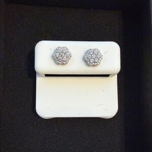 Dazzling Silver Cluster Earrings